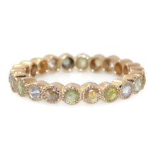 Load image into Gallery viewer, Champagne Yellow Brown Diamond Eternity Ring in 14k Yellow Gold
