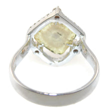 Load image into Gallery viewer, Slice Yellow Diamond Ring in Diamond Halo 14k White Gold
