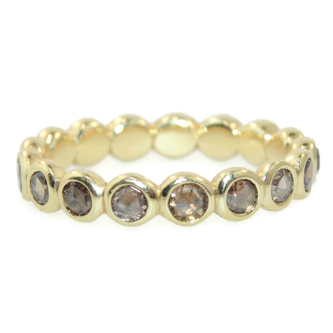 Champagne Diamond Eternity Ring in 18k Yellow Gold