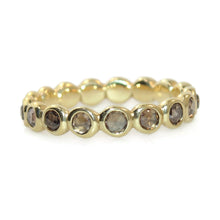 Load image into Gallery viewer, Champagne Diamond Eternity Ring in 18k Yellow Gold
