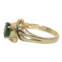 Load image into Gallery viewer, Green Tsavorite Garnet Ring with Diamond in 14k Yellow Gold
