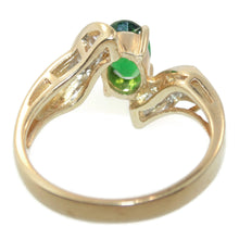 Load image into Gallery viewer, Green Tsavorite Garnet Ring with Diamond in 14k Yellow Gold
