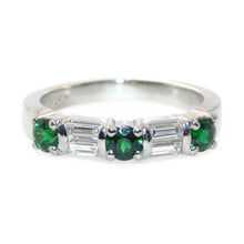 Load image into Gallery viewer, Green Tsavorite Garnet Ring with Diamond in Platinum
