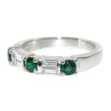 Load image into Gallery viewer, Green Tsavorite Garnet Ring with Diamond in Platinum
