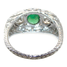 Load image into Gallery viewer, Green Tsavorite Garnet Ring with Diamond in 14k White Gold
