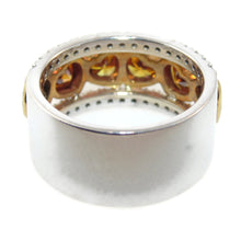 Load image into Gallery viewer, Custom Wide Heart Shaped Champagne Diamond Ring in 14k White and Yellow Gold
