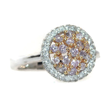 Load image into Gallery viewer, Sunflower Pink and White Halo Diamond Ring
