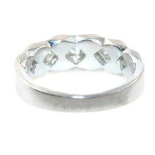 Load image into Gallery viewer, Princess cut Diamonds 14k White Gold Band Satin Finish Ring
