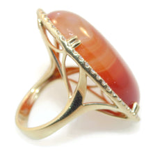 Load image into Gallery viewer, 14k Yellow Gold Carnelian Oval Stone Ring with Diamonds

