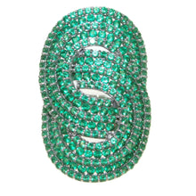 Load image into Gallery viewer, Estate 14k White Gold Emerald Figure 8 Statement Ring
