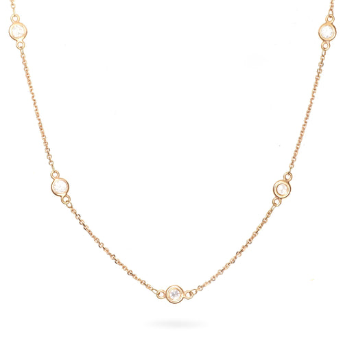 Diamonds Yard Necklace in 14K Rose Gold 36