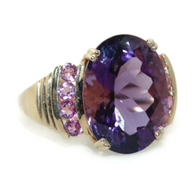 Load image into Gallery viewer, Vintage Statement Large Amethyst Ring in 14k Yellow Gold
