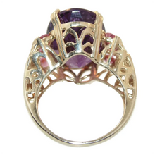 Load image into Gallery viewer, Vintage Statement Large Amethyst Ring in 14k Yellow Gold
