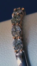 Load and play video in Gallery viewer, Custom-Made 5-Stone Oval Diamond Band Ring in 14k Rose Gold

