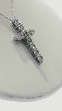 Load and play video in Gallery viewer, Diamond Cross Pendant Made in 14k White Gold
