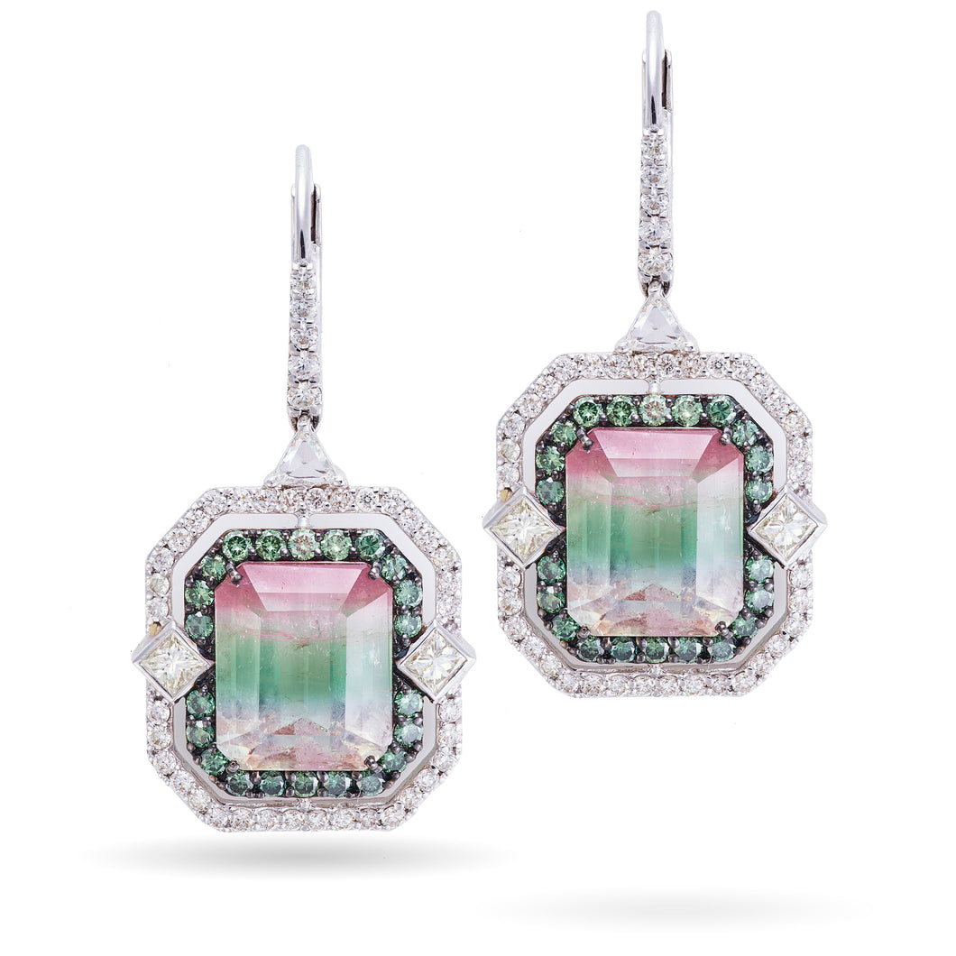 Tsavorite Garnet and Diamond Earrings