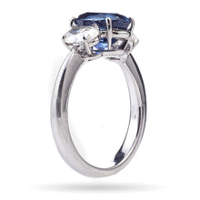Load image into Gallery viewer, Custom-Made Sapphire &amp; Diamond Ring in Platinum
