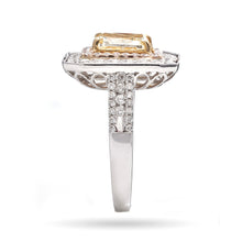 Load image into Gallery viewer, Custom-Made Double Halo 18k White/Rose/Yellow Diamond Ring
