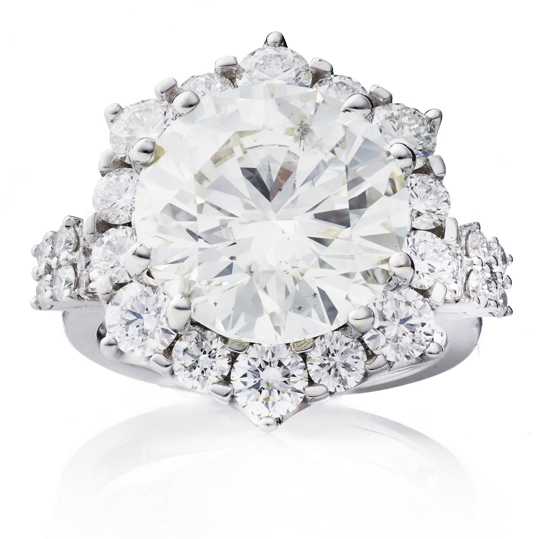 Custom-Made 8 carat Diamond Ring in 18k White Gold