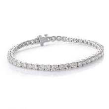 Load image into Gallery viewer, Custom-Made Round Cut Diamond Tennis Bracelet 9 Carats in 14k White Gold
