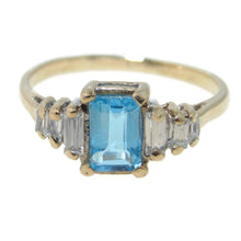 Load image into Gallery viewer, Estate Blue Topaz Dainty Ring in 14k Yellow Gold
