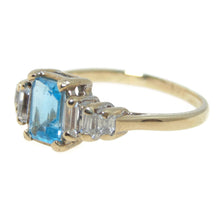 Load image into Gallery viewer, Estate Blue Topaz Dainty Ring in 14k Yellow Gold
