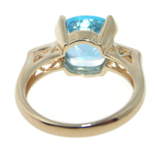 Load image into Gallery viewer, Estate 3.0 carat Blue Topaz Statement Ring in 14k Yellow Gold with Diamonds
