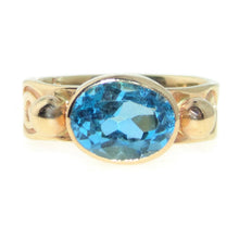 Load image into Gallery viewer, Oval Estate Blue Topaz Ring in 14k Yellow Gold Online
