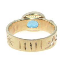 Load image into Gallery viewer, Oval Estate Blue Topaz Ring in 14k Yellow Gold Online
