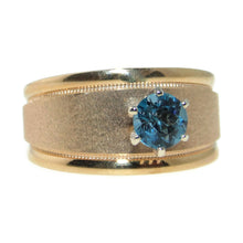 Load image into Gallery viewer, Estate Blue Topaz Wide Ring in 14k Yellow Gold
