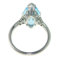 Load image into Gallery viewer, Vintage 7.0 carat Blue Marquise Topaz Statement Ring in Platinum
