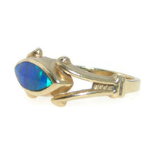Load image into Gallery viewer, Estate Australian Opal Doublet Ring in 14k Yellow Gold

