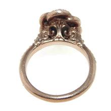 Load image into Gallery viewer, Vintage Ornate Opal with Diamond Band Ring in 14k Rose Gold

