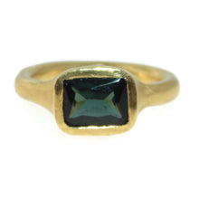 Load image into Gallery viewer, Custom-Made Green Tourmaline Ring in 22k Yellow Gold
