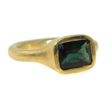 Load image into Gallery viewer, Custom-Made Green Tourmaline Ring in 22k Yellow Gold
