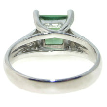 Load image into Gallery viewer, Green Tourmaline Ring in 14k White Gold with Diamond Accents
