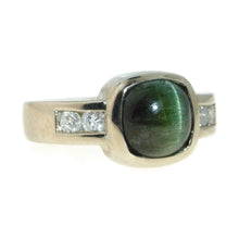 Load image into Gallery viewer, Green Tourmaline and Diamond Ring in 14k Yellow Gold
