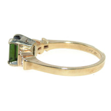 Load image into Gallery viewer, Estate Green Tourmaline and Diamond Ring in 14k Yellow Gold
