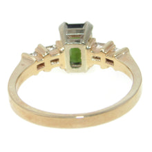 Load image into Gallery viewer, Estate Green Tourmaline and Diamond Ring in 14k Yellow Gold
