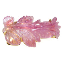 Load image into Gallery viewer, Estate Pink Tourmaline Carved Brooch in 14k Yellow Gold
