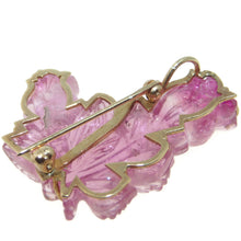 Load image into Gallery viewer, Estate Pink Tourmaline Carved Brooch Pendant in 14k Yellow Gold
