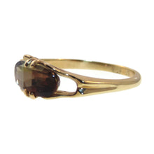 Load image into Gallery viewer, Estate Green Watermelon Tourmaline Ring in 14k Yellow Gold
