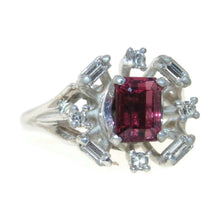 Load image into Gallery viewer, Pink Tourmaline and Diamonds Ring in 14k White Gold
