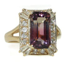 Load image into Gallery viewer, Tourmaline and Diamond Ring in 14k Yellow Gold
