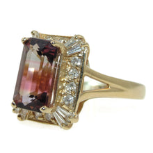 Load image into Gallery viewer, Estate Tourmaline and Diamond Ring in 14k Yellow Gold
