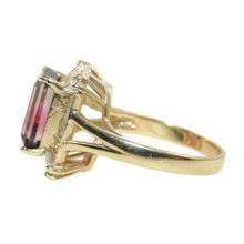 Load image into Gallery viewer, Estate Tourmaline and Diamond Ring in 14k Yellow Gold
