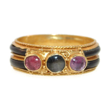 Load image into Gallery viewer, Antique Tourmaline and Tortoise Shell Ring
