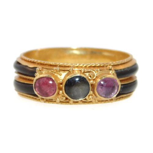 Antique Tourmaline and Tortoise Shell Ring