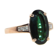 Load image into Gallery viewer, Estate Green Tourmaline and Diamond Ring
