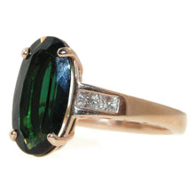 Load image into Gallery viewer, Estate Green Tourmaline and Diamond Ring in 14k Rose Gold
